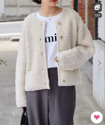 RANAN 골드톤 버튼 루프 편직 니트 가디건 여성용