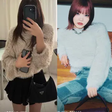 MURUA 바이컬러 MIX 샤기 니트