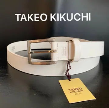 [새상품] 다케오 키쿠치 TAKEO KIKUCHI 소가죽 벨트, 화이트