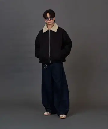 Siletto 셰어링 칼라 스웨이드 블루종