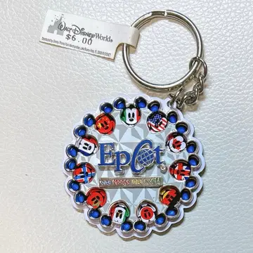 Epcot 월트디즈니월드 국기 패턴 미키 키링