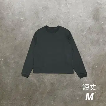 [ 크롭 티셔츠 ] 긴팔 스모키 블랙 검정 티 Y2K 아메카지 M 사이즈