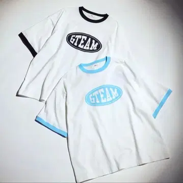 WEGO & TEAM 콜라보 T셔츠 반팔 블랙