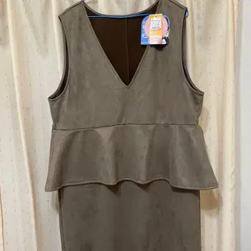 시마무라 Hina 스웨이드 느낌 페플럼 오버롤 스커트 3L 빅 사이즈