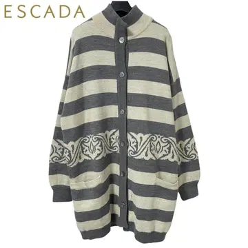 ESCADA / 여성용 버튼 울 니트 원피스 38 c080