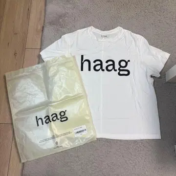 haag 로고 프린트 T셔츠 화이트