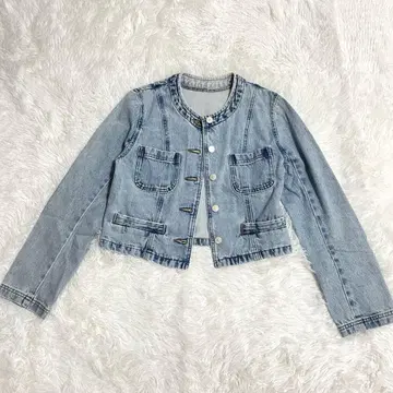 아뉴앙스 노카라 데님 재킷 라이트 블루