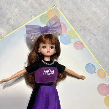리카짱 인형 본체와 보라색과 블랙 드레스 세트