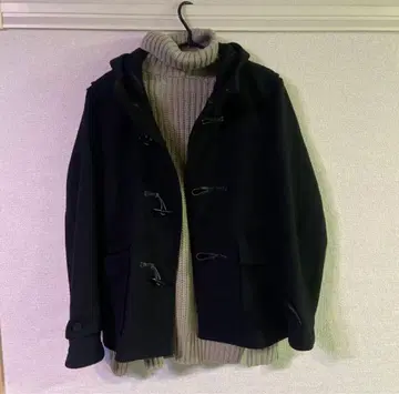 gu 더플 코트 블랙 스웨터 세트