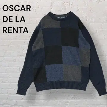 OSCAR DE LA RENTA 패치워크 니트 스웨터 S