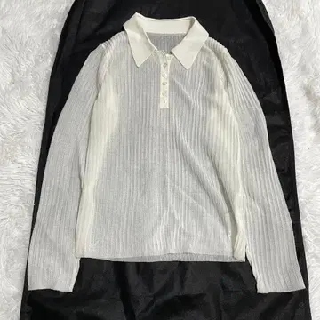 스나이델 snidel 시어 폴로 니트 WHT