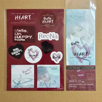ReoNa 'HEART' 스티커, 사진 티켓 아이치 공연