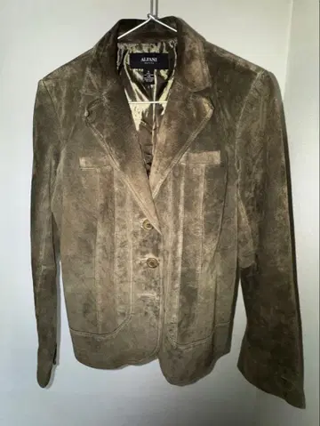 ALFANI PETITE 스웨이드 자켓 올리브