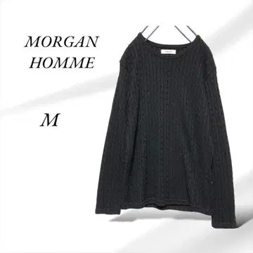 A379.모건옴므/니트 [M] 블랙/심플니트/긴소매/레이온