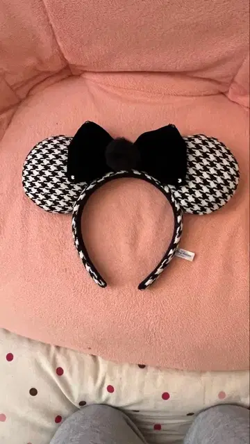 디즈니 머리띠 하운드투스 체크 패턴