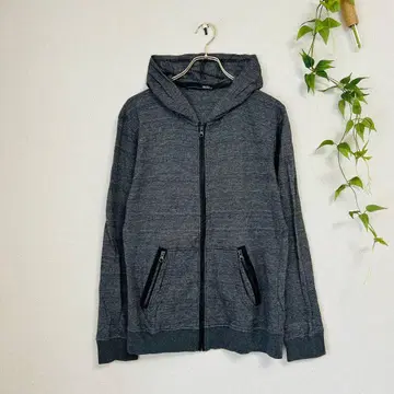 레어 XL Mossimo 모시모 지퍼 후드티 인조 가죽 절개