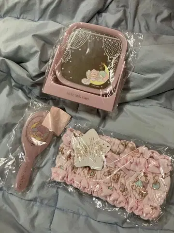 리틀트윈스타 거울 헤어브러쉬 헤어 액세서리 3종 세트 새상품 키키라라