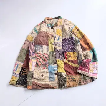 빈티지 퀼트 패치워크 칸타 자수풍 자켓