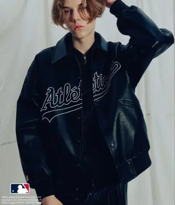 [ MLB COLLECTION BY JUN ] 합성 가죽 블루종 S