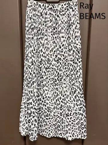 Ray BEAMS 레오파드 무늬 플레어 스커트 S-M 사이즈