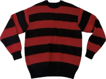 FTW 모헤어 빨간색 블랙 보더 스웨터