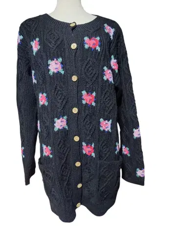 새상품급 수잔 덕워스 디자인 캐시미어 혼방 울 가디건 L 배송비 무료