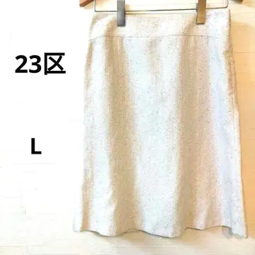 23구 타이트 스커트 화이트 라메입 L