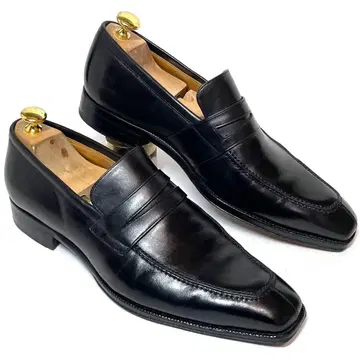 J.A.Ramis 변형 코인 로퍼 블랙 UK7 가죽 신발