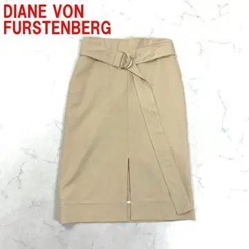A4414 다이앤 폰 파스텐버그 타이트 스커트 면 베이지 0