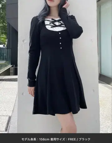 abc une face W 리본 레이어드 원피스