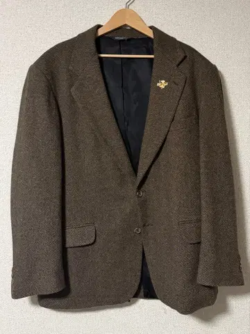 브라운 트위드 테일러드 자켓