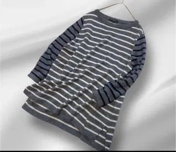 빅 사이즈! 23구 캐시미어 100 보더 컬러 니트