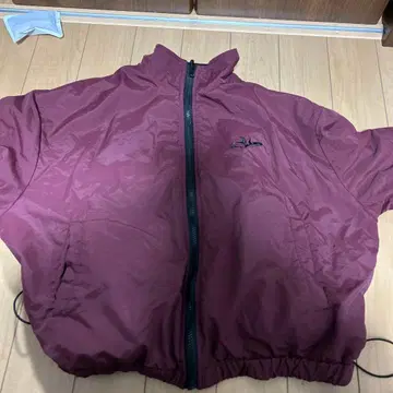 와인 레드 풀 집업 나일론 자켓 리버서블