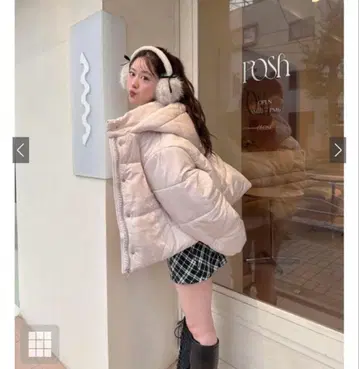 후드 부착 충전솜 다운 자켓 핑크 [pm668]