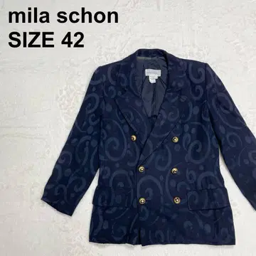 [하자품] 밀라 쇤 더블 자켓 올 패턴 이탈리아제 큰 사이즈 9949