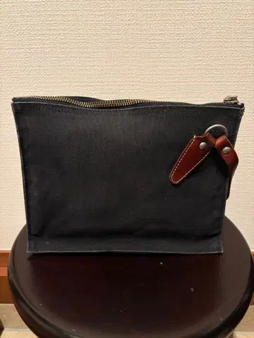 이치자와 한푸 캔버스 파우치 블랙 손잡이 포함