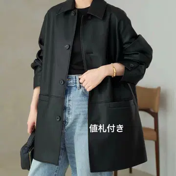 Plage 레더 라이크 카 코트