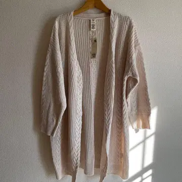 아이보리 케이블 짜임 가디건 M 사이즈