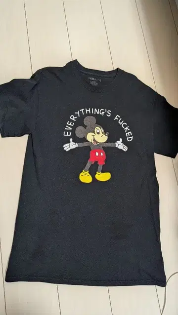 PIZZASLIME 미키마우스 티셔츠 M 블랙