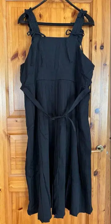 어깨 리본 플리츠 원피스 새상품 4L