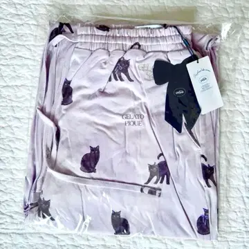 GELATO PIQUE 검은 고양이 롱 팬츠 라벤더