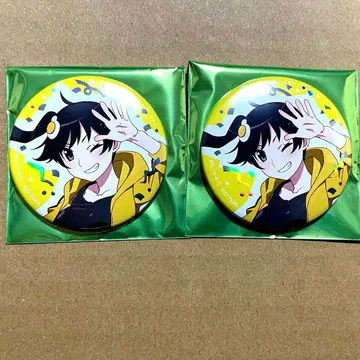 샤프트 50주년 기념전 금박 캔뱃지 그린 아라라기 카렌 모노가타리 시리즈