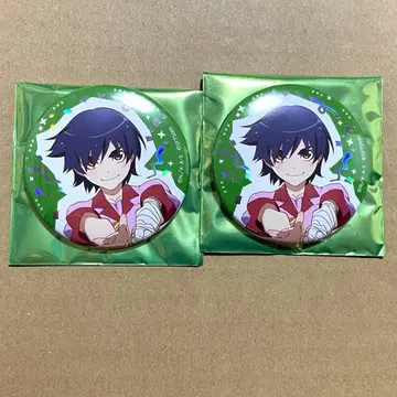 샤프트 50주년 기념전 금박 캔뱃지 그린 모노가타리 시리즈 칸바루 스루가