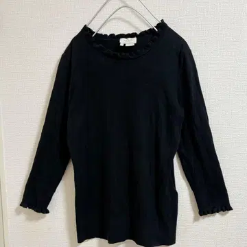 케이트 스페이드 풀오버 티셔츠 블랙 프릴 상의