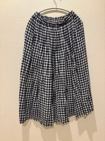 [새상품급] SOIL 깅엄 체크 개더 스커트 북유럽 생활 잡화점