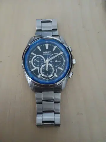 WIPED 블루 크로노그래프 손목시계