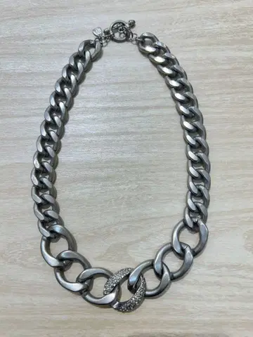 23구 체인 목걸이 실버 컬러 큐빅