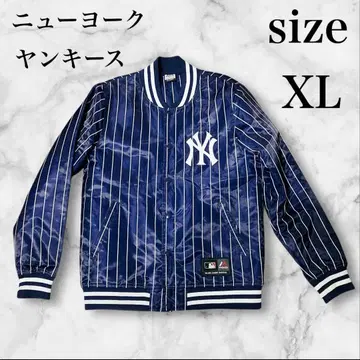 뉴욕 양키스 마제스틱 바시티 자켓 스트라이프 퀼팅