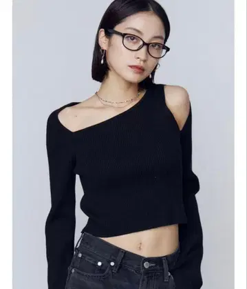 EMODA 스킨 라인 니트 블랙