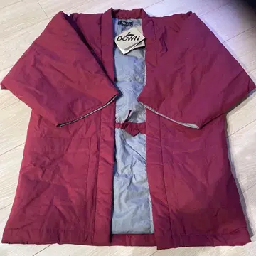 와인 컬러 다운 한텐 프리 사이즈